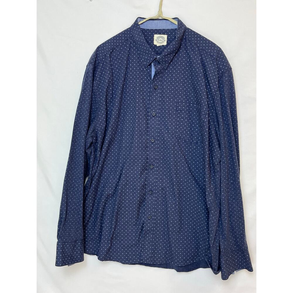 WRK Men's XL Blue Long Sleeve Collared Button Front Casual Work Shirt Everyday